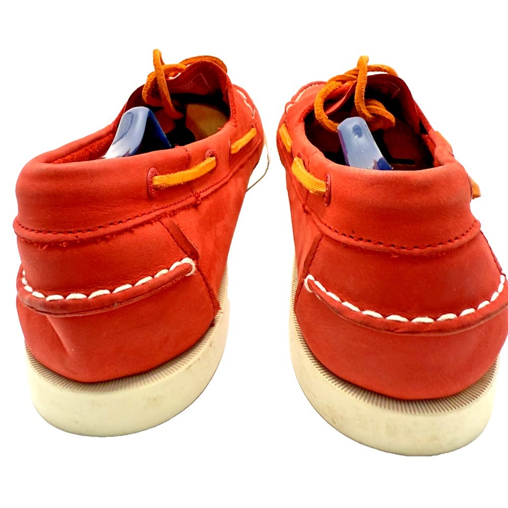 Sebago Docksiders Sz 10 Red Authentic Portland Ariprene Suede Leather Slip Resis - Picture 6 of 7